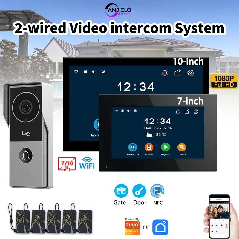 Smart Doorbell Wired - ANJIELO 1080P Phone Support IP Camera