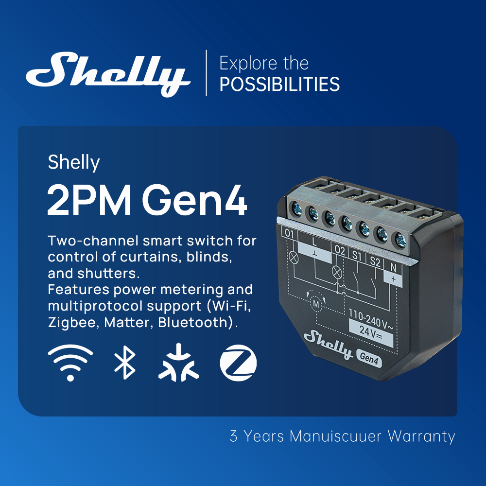 Shelly 2PM Gen4 Zigbee 2 Chann - Shelly Relay Module recensione e prezzo