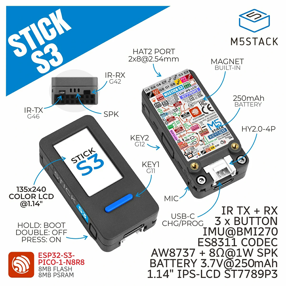 M5Stack M5StickS3 ESP32-S3 IoT - Smart Home Automation Diy recensione e prezzo
