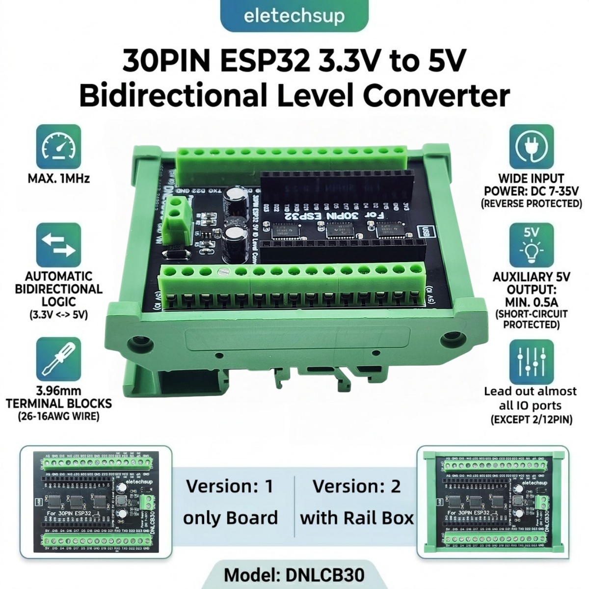 ESP32 30P DIN Rail Adapter, 3. - Level Shifter 3.3V recensione e prezzo