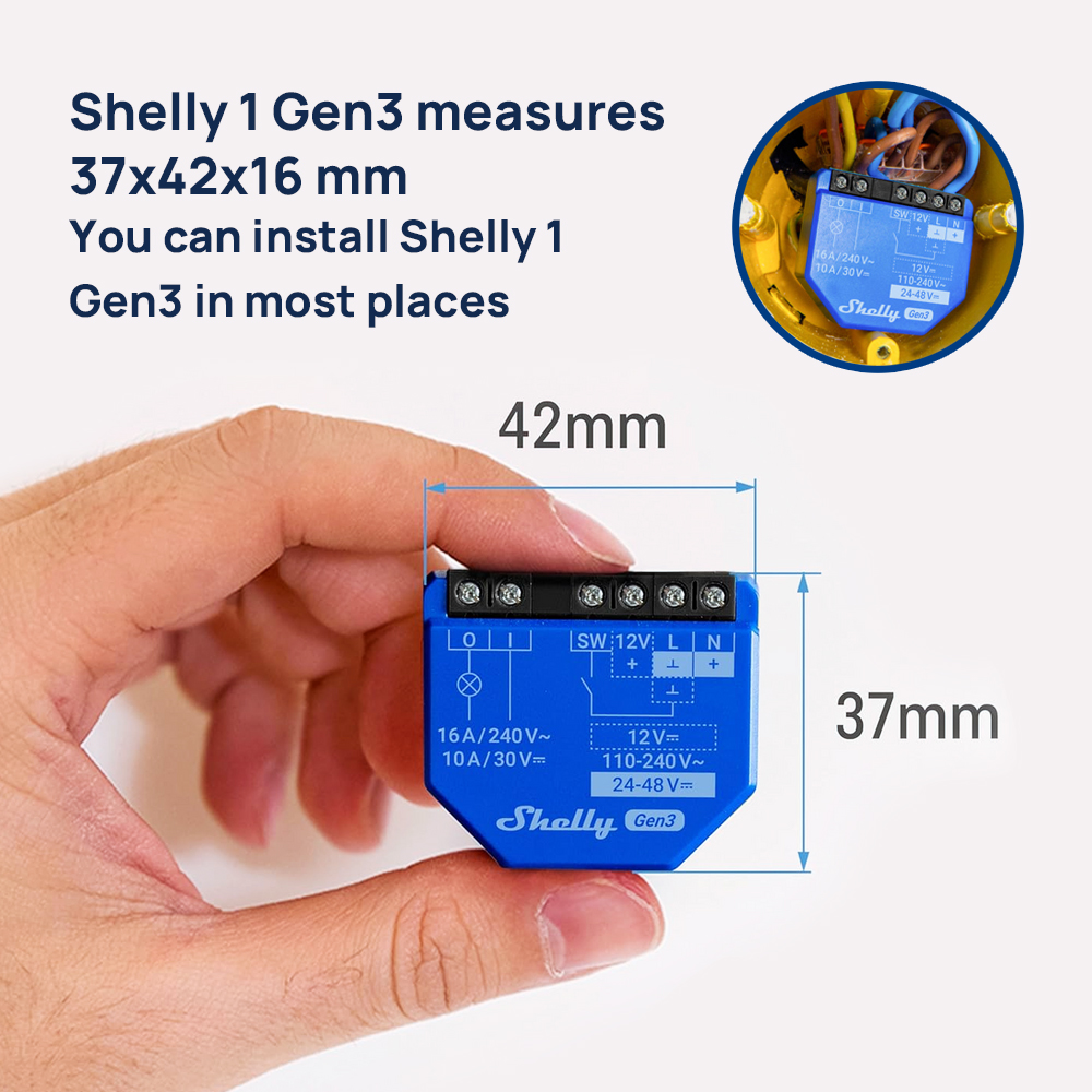 Shelly 1 Gen3 Dry Contact Smar - Shelly Relay Module recensione e prezzo