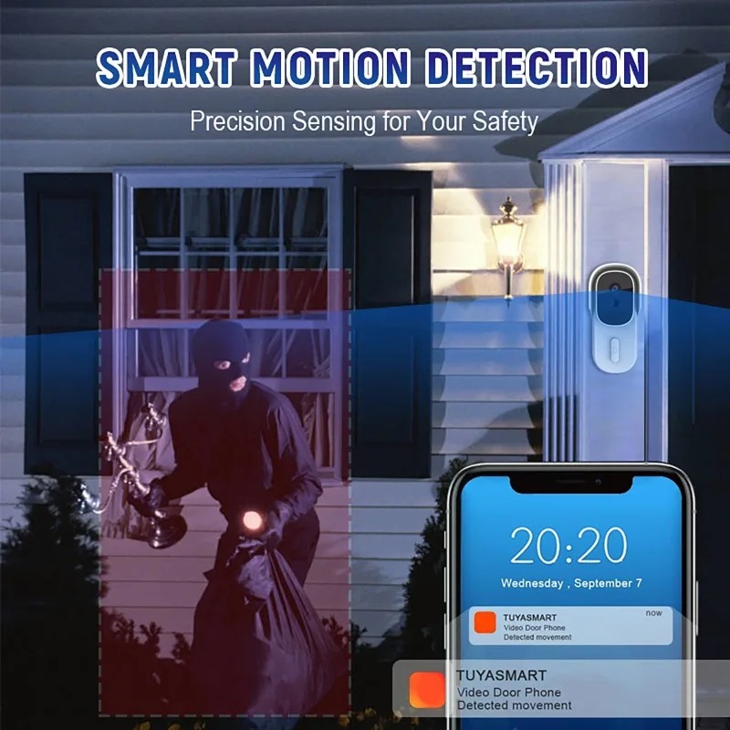 Wide View Tuya Smart Life APP  - Smart Doorbell Wired recensione e prezzo